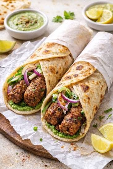 Chicken Kabab Paratha Roll